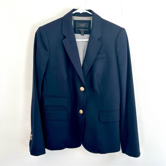 J. Crew Jackets & Blazers - J. Crew Navy Blue Schoolboy Blazer - Wool Blend with Gold Buttons, Size 2